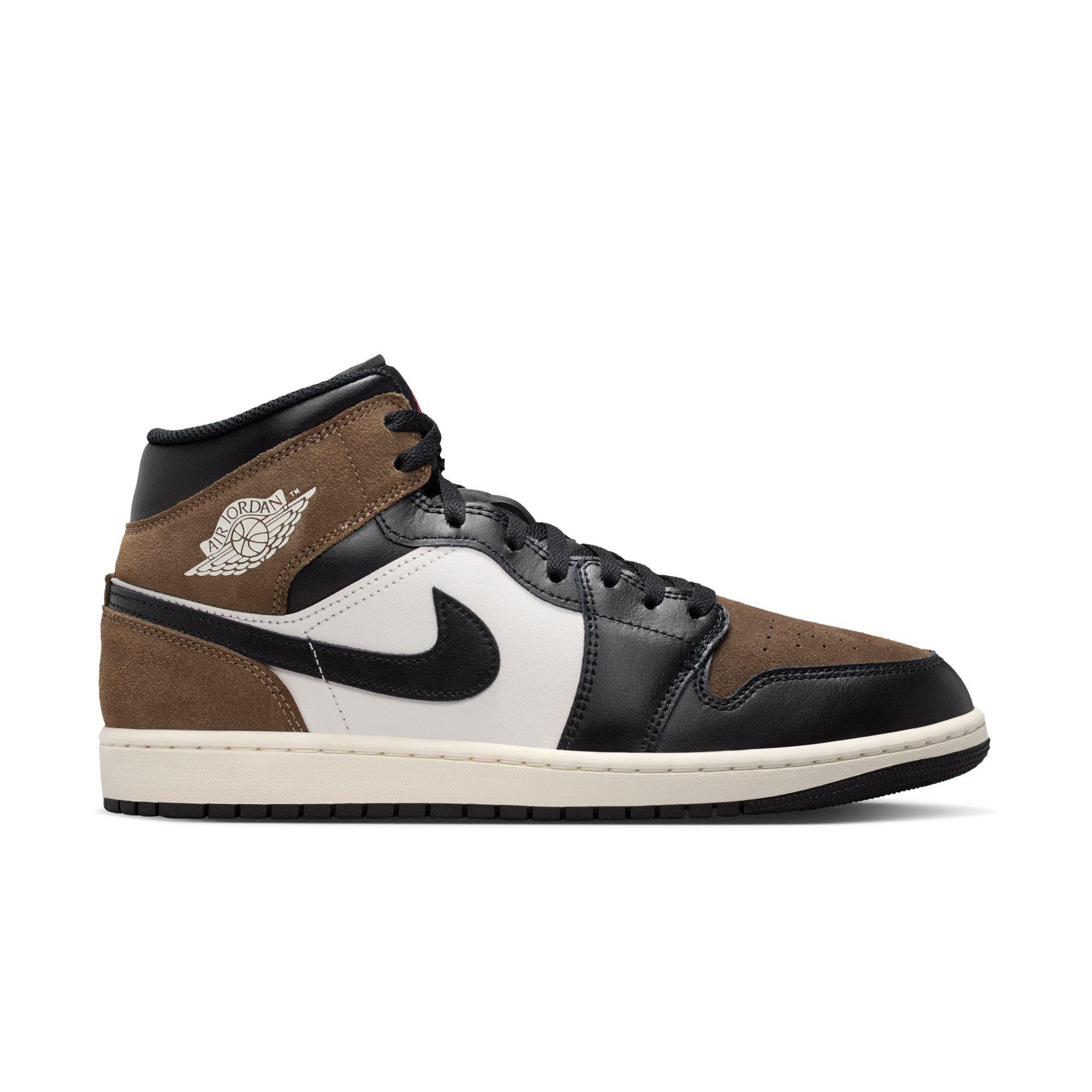 Jordan 1 Mid "Black/Phantom/Palomino/University Red" Men's Shoe - BLACK/BROWN